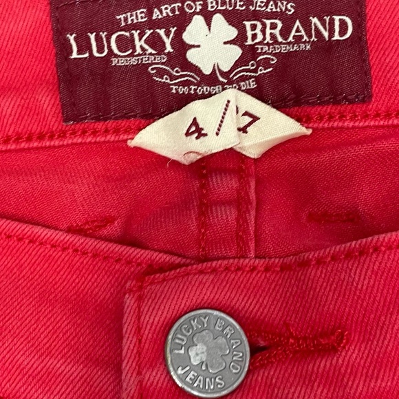 Lucky Brand Red Sweet N' Crop Pants Women's 4 x 27 - Picture 7 of 10